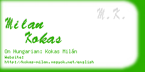 milan kokas business card